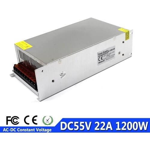 Single Output Small Volume 1200W 55V 22A Switching power supply Transformers AC110V 220V TO DC55V SMPS for Led CCTV 3D Printer