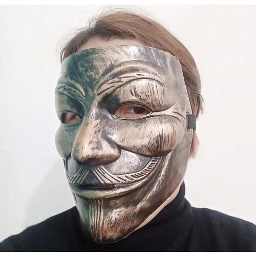 Movie Cosplay V for Vendetta Hacker Mask Anonymous Guy Fawkes Halloween Christmas Party Gift for Adult Kids Film Theme Mask