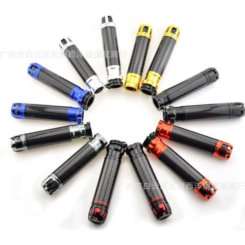 Modified Motorcycle Handlebar Rubber CNC Accessories Rotating Carbon Fiber Grip Cover Rotating Illuminated Grip Throttle Turn