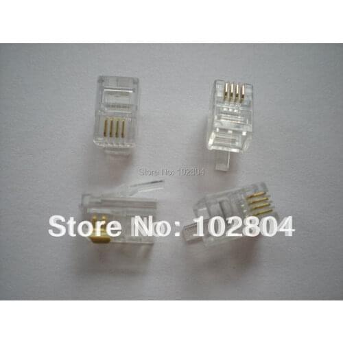 Modular Plug Telephone Net LAN Connector CAT 3 4P4C 1000 pcs per lot