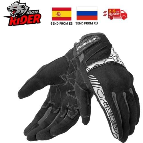 Motorcycle Skidproof Hard Shell Full Finger Gloves Motorbike Protective Palm Non-slip Breathable Racing Glove Motocross Summer