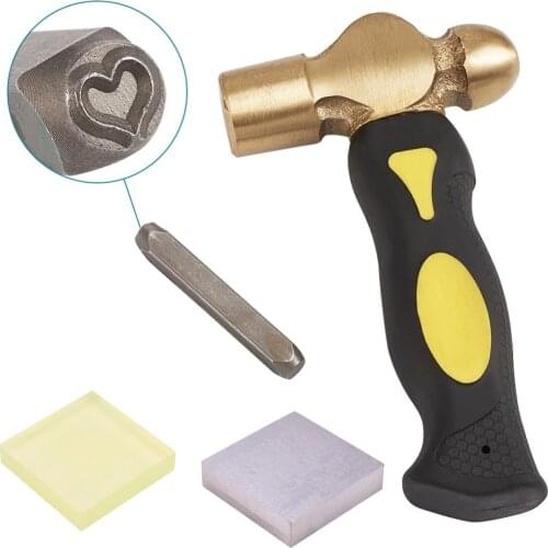 DIY Jewelry Sets Brass Hammers and Carbon Steel Stamps for Jewelry Making Tools Equipments 160x92mm