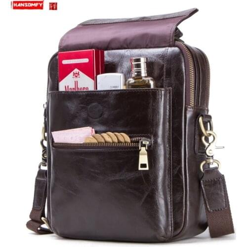 New Fashion Leather Mens Shoulder Bag Can Hold IPAD 9.7 Messenger Bags Small Handbags