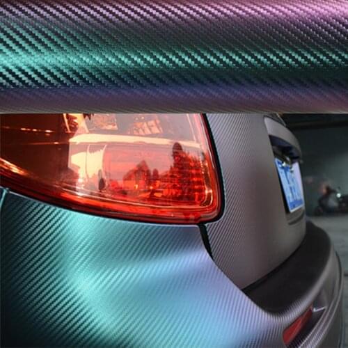 New Arrival 3D carbon fiberAuto Whole Body Stickers Shiny Chameleon Carbon Fiber Car Styling Turned Change Color Protection Film