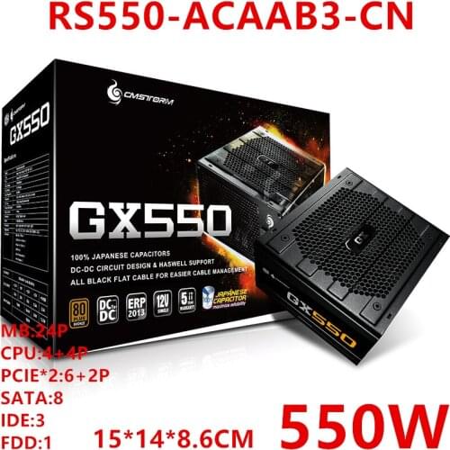 New PSU For Cooler Master Brand ATX Modular Power Supply 80plus Bronze Backline 550W Power Supply GX550 RS550-ACAAB3-CN