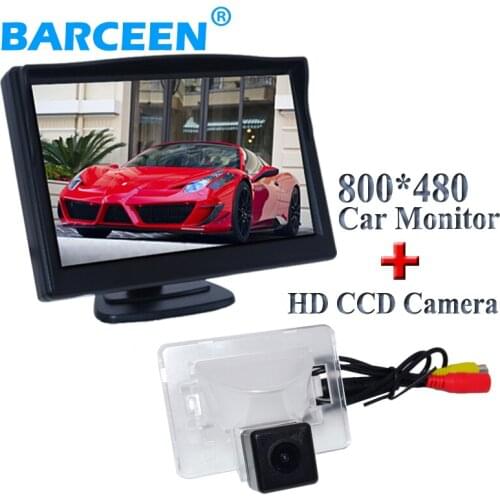 Simple and fanshion car rear view camera ccd image glass lens + lcd screen car parking monitor 5" for Mazda 5