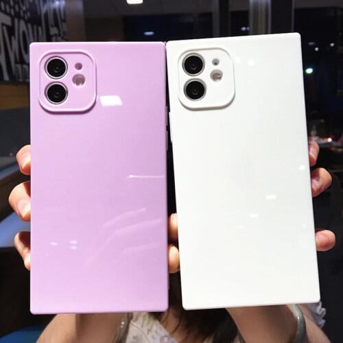 Square Candy Color Camera Protection Shockproof Phone Case For iPhone 11 12 Pro Max XS Max XR X 8 7 Plus SE Soft Back Cover