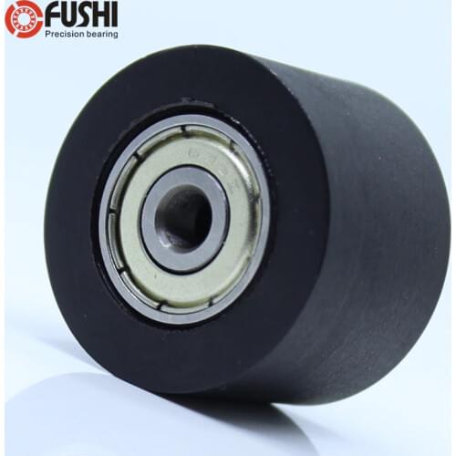 PU 635 bearing 5*40*30 mm Shaft 5mm Sliding doors Roller With Two Bearings Polyurethane Guiding Wheel Pinch Roller
