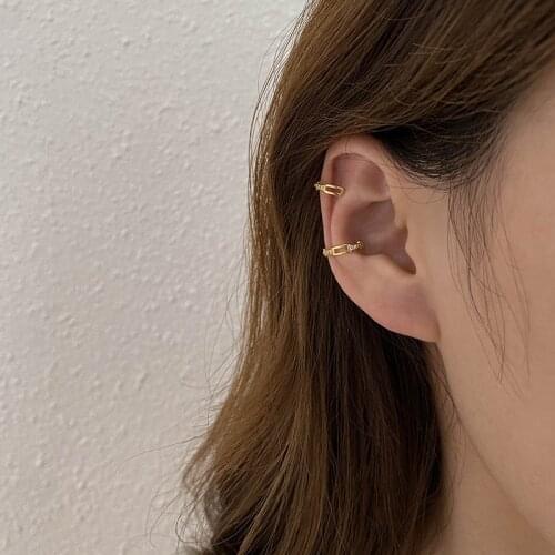 1 pcs Earring For Women Gold Color Zircon Stone Sliding Ear Bone Cuff Non Pierced Retro Tassel Clip Earring Fashion Jewelry Gift