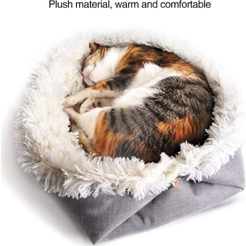 Puppy cat litter sleeping pad foldable pet pad super soft square plush cat mattress small dog resting blanket winter warm