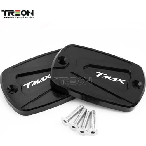 TREON NEW For YAMAHA TMAX 500 TMax 530 CNC Aluminum Motorcycle Brake Fluid Fuel Reservoir Tank Cap Cover 5 Colors Available