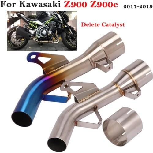 For Kawasaki Z900 Z900e 2017 2018 2019 Motorcycle Exhaust Escape Tube Eliminator Enhanced Elbow Middle Link Pipe Catalyst Delete