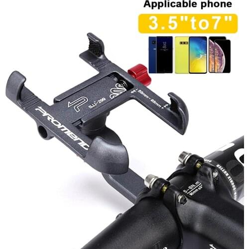 Promend Bike Bicycle Phone Holder Aluminum Adjustable Bicycle Holder Non-slip MTB Bike Phone Mount Stand Cycling Bracket