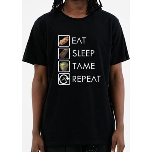 Ark Survival Evolved Eat Sleep Tame Repeat men short sleeve dabbing print skull casual o-neck summer men tee o-neck tshirt