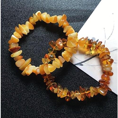 Bracelet femme Beeswax amber bracelets pulseras mujer natural large beeswax rough stone bracelet crystal wholesale