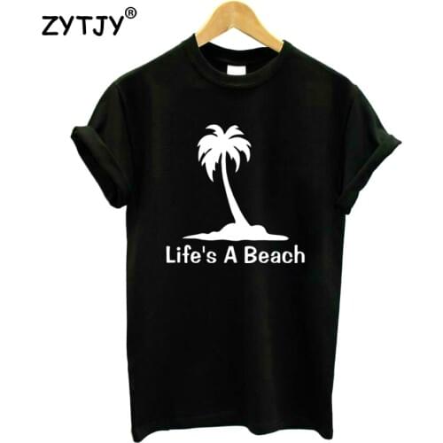 LIFES A BEACH coconut tree Print Women Tshirt Cotton Casual Funny t Shirt For Girl Top Tee Hipster Tumblr Drop Ship HH-16