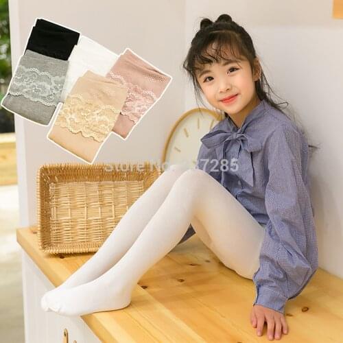 Winter child girls warmer cotton tights High waist lace kids pantyhose cute princess baby girls autumn warm children tights