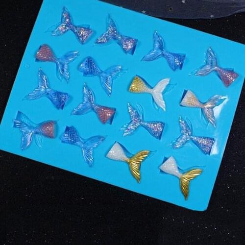 1PCS Marine Department Mini Fish tail Silicone Mold DIY Liquid silicone mold Table Keychain Mould