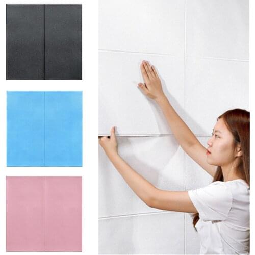 10Pcs/Lot Self Adhesive Wall Stickers Waterproof Wallpaper Foam 3D Solid Wall Sticker Hotel Living Room Bedroom Home Decor