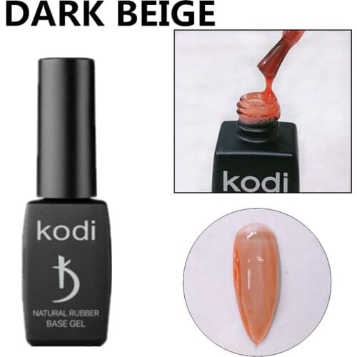 KODI UV Gel Lacquer 2 in 1 Color Gel Base Rubber Color 12 ML Natural Rubble Base DARK BEIGE Nude Professinal Base