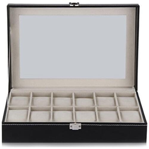 12 Grid Watch Display Case Wrist Watch Storage Box Jewelry Storage Organizer