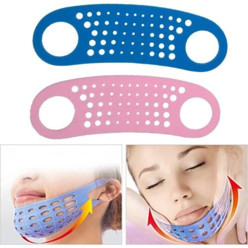 19.6*5.8cm Soft Face Slim Mask Massage Chin Cheek Lift SiliconeUp Slimming Mask Thin Belt Strap Band V Face Shape Mask
