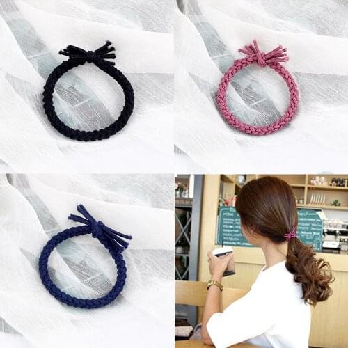 2/6Pcs Twist Braid Hair Band High Elastic Bow Rubber Scrunchie Hair Ties Women Girls Ponytail Holder Headdress Accessories Gifts