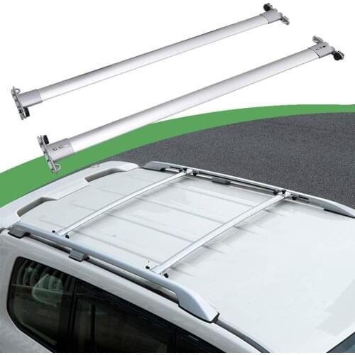 2Pcs aluminium front rear Aluminium cross crossbar rack rail bar fits for T-o-y-o-t-a Land Cruiser 2008-2019