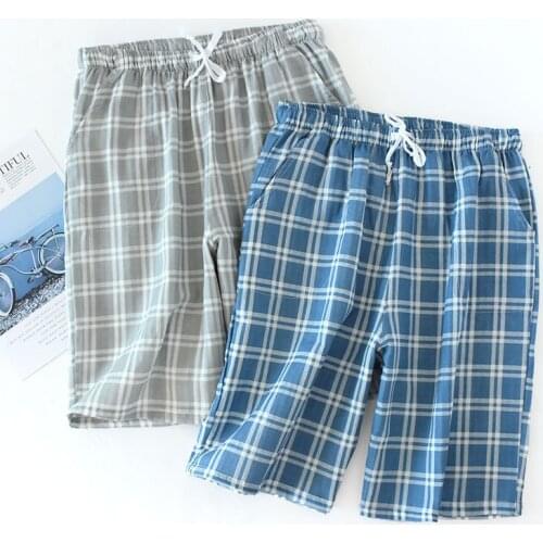 SeeBest 2020 Plaid Cotton Sleep Bottoms Mens Sleep & Lounge Homewear Men Bottom Pants Pajamas Pants Underwear Men