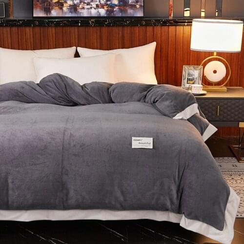 2021 Hot Milk Velvet Duvet Cover Queen/King Size Thicken Bedding Set Plush Coral Velvet Warm Autumn Winter Flannel Duvet Cover