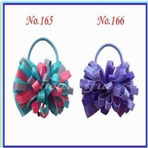 300 pcs BLESSING Good Girl Hair Accessories Boutique 3" Fireworks Hair Bow Elastic 177