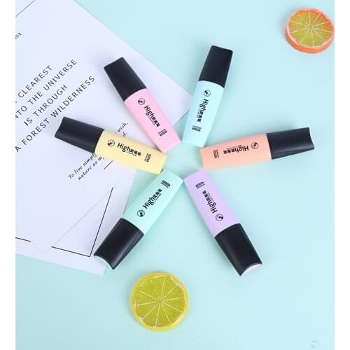 6 Colors Mini Colorful Highlighters Pastel Markers Single Text Focus Marker Pens for School Office