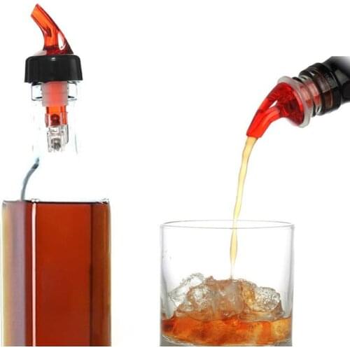 6pcs Quantitative Wine Pourer Kitchen Supplies Spouts Bottle Pourer (3Transparent And 3 Red) XH8Z