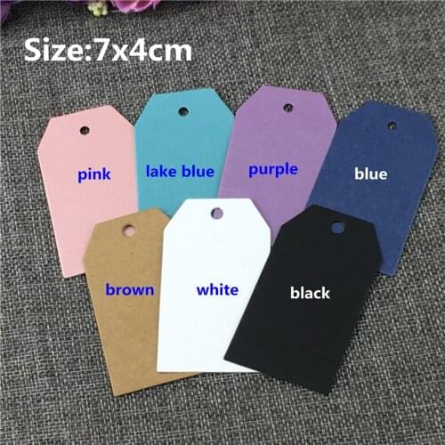 7x4cm Multiple Colors Hang Tags Festivals Decoration Craft Paper Handmade Birthday Cake Gift Labels Hang Tag 50Pcs/Lot