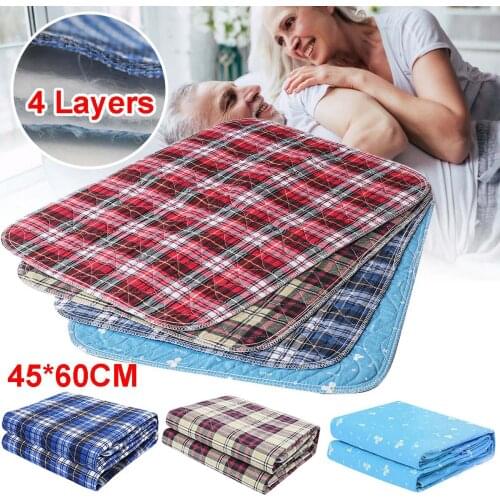 Kids Adult Washable Reusable Protector Waterproof Underpad Bed Pad Polyester For Incontinence Patient Pad Cover Mattress 45x60CM