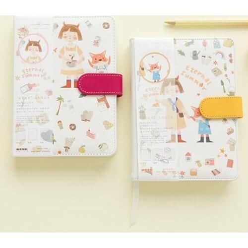 AUG ON SALE 2021 Happy life undated diary book portable agenda monthly daily planner 112 sheets colorful cartoon notebook