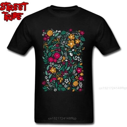 Botanical Art T-shirt Elegant Men T Shirt Spring Tee Shirts Casual Tshirts Adult Tops Floral Clothes Vintage Thanksgiving Gift