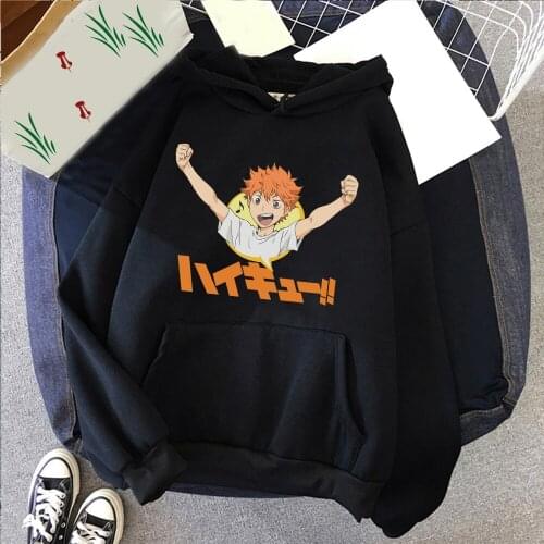 Haikyuu Japanese Anime Hoodie Karasuno Print Graphic Street Pullover Korean Version Of Winter Warm Fashion Unisex Sweatshirt