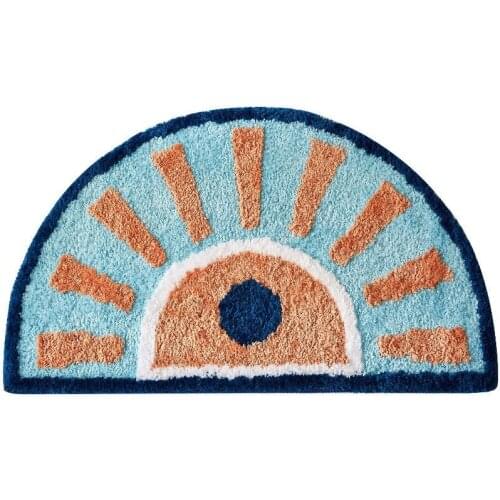 Cartoon Carpet Entrance Plush Warm Rectangle Carpet Water Absorption Non-slip Cute Cloud Rainbow Mat Rug Bedroom Bathroom Mats