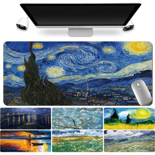 Mouse Pad Gaming Gamer Large Table Mat Waterproof Painting Pattern Computer Mousepad High Quality Leather Keyboard Desk Mat