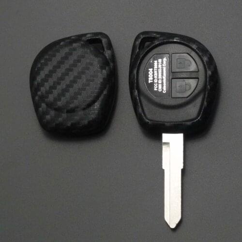 Kutery Silicone Rubber Car Key Cover Case For Suzuki SX4 Swift Vitara Fiber 2Buttons Key Shell Protecor