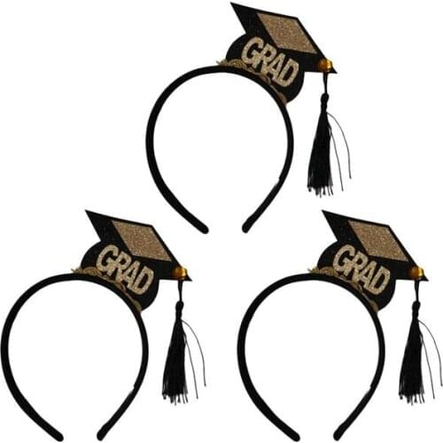 2/3/4pcs Graduation Hat Mini Tassel Hat Headband Chic Hair Hoops Stylish Headdress Hair Accessories Graduation Party Supplies