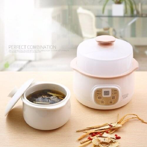 220V MultifunctionalSlow cooker Steamer Heating Cup Hot Pot Electric Rice Cooker Stainless Steel Steamer Food Cooker
