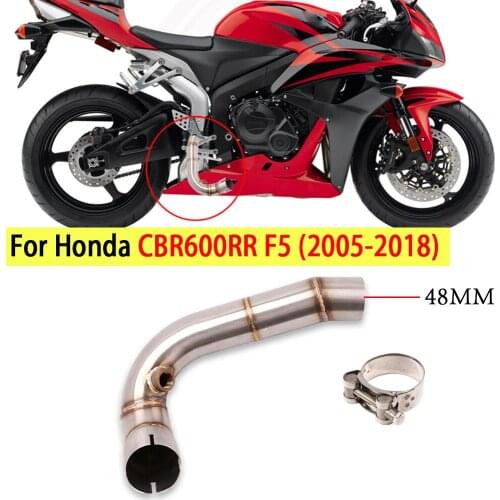Motorcycle Exhaust Escape Modified Middle Link Pipe Catalyst Delete Eliminator Enhanced Slip on for CBR600RR F5 (2005-2018)