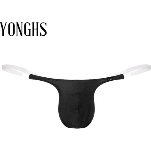 Mens Lingerie Bulge Pouch Thong Briefs Panties See Through G-Strings Thongs Bikini Underwear Low Waist T-back Underpants