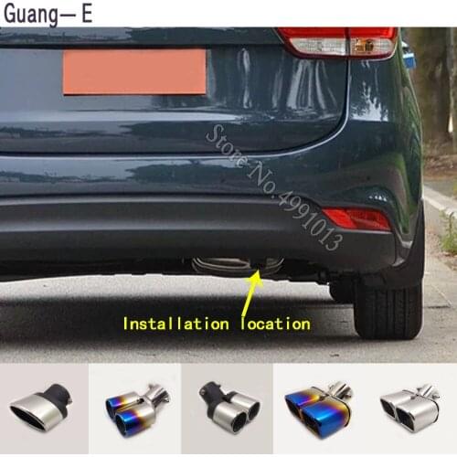 Car stickers body cover muffler exterior back end pipe dedicate exhaust tip tail outlet ornament 1pcs For Kia Carens 2013-2018