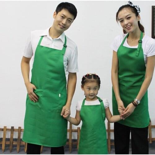 Newest Hot Solid Cooking Kitchen Apron For Woman children Chef Waiter Cafe Shop Hairdresser Aprons Bibs Kitchen Accessory