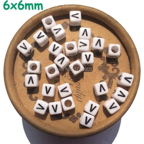 Buchstaben perlen acryl alphabet 6mm 200pcs Cube Acrylic Letter A TO Z DIY Lettering Spacer Loose Beads