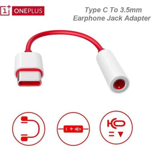 Original OnePlus 6T 7T 7 Pro usb Type C To 3.5mm Earphone Jack Adapter Aux Audio For OnePlus 8/8 Pro Nord usb-c converter cable