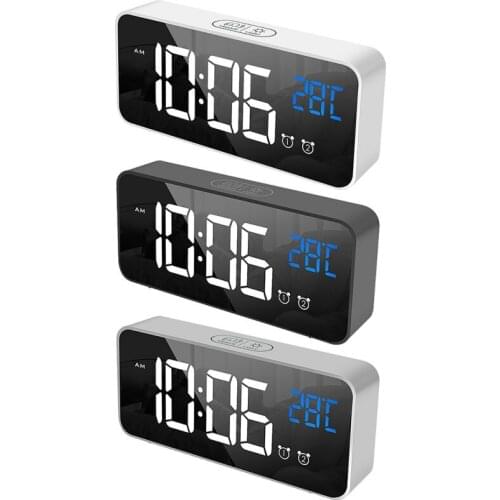 Durable LED Digital Alarm Clock Intelligent Voice Control Temperature Display Electronic Clocks Home Decoration